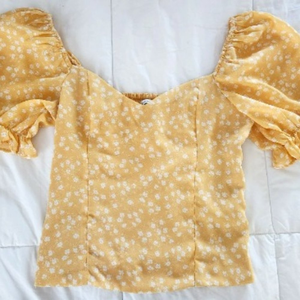 Abercrombie & Fitch Yellow Crop Top